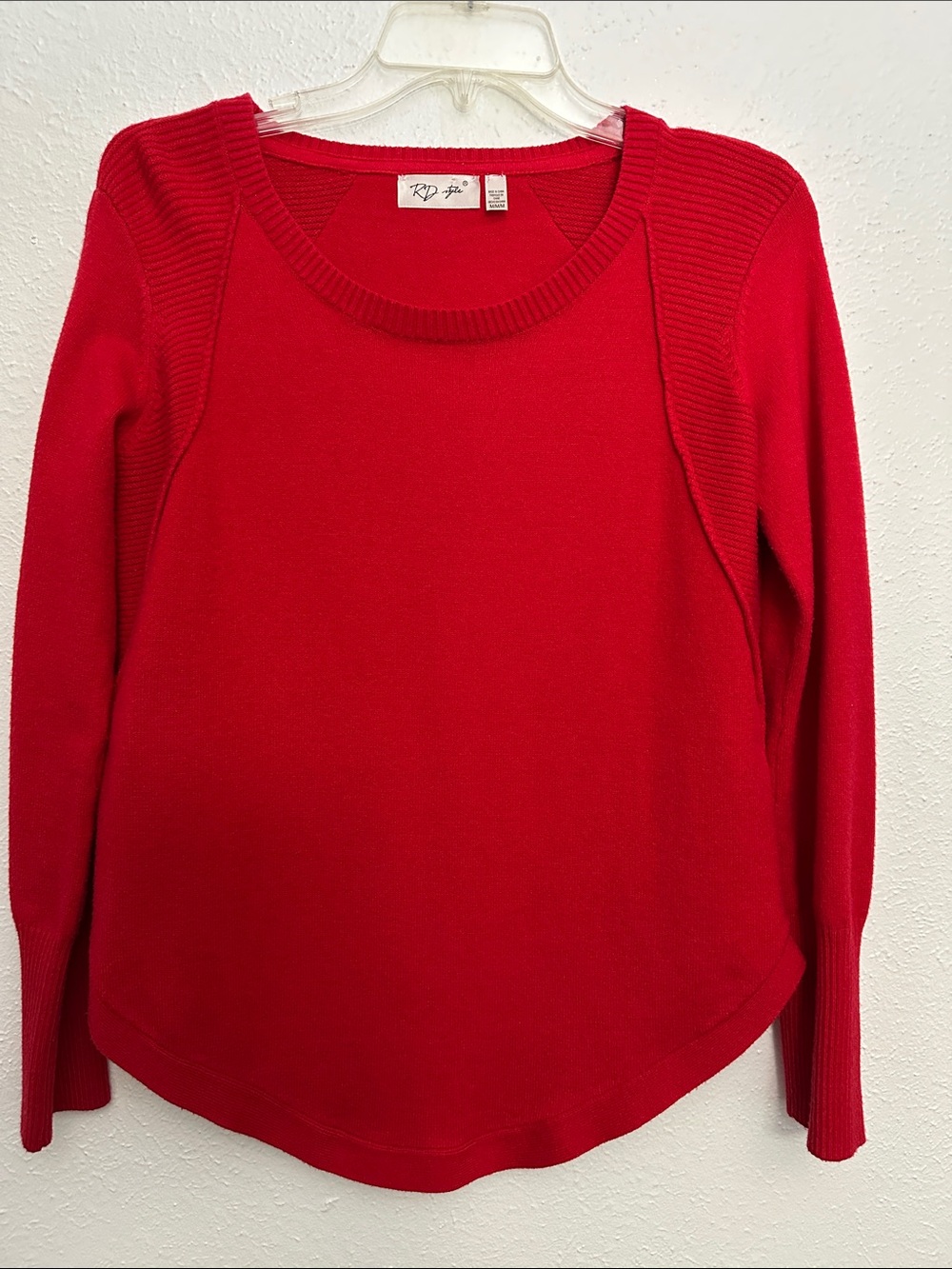 RD Style Ribbed Red Long Sleeve Sweater